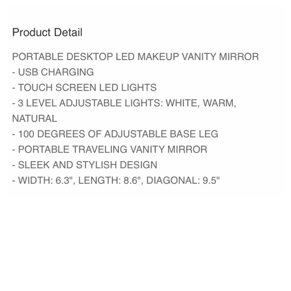 $20 start ❤️ PORTABLE DESKTOP LED MAKEUP VANITY MIRROR - Picture 9 of 9